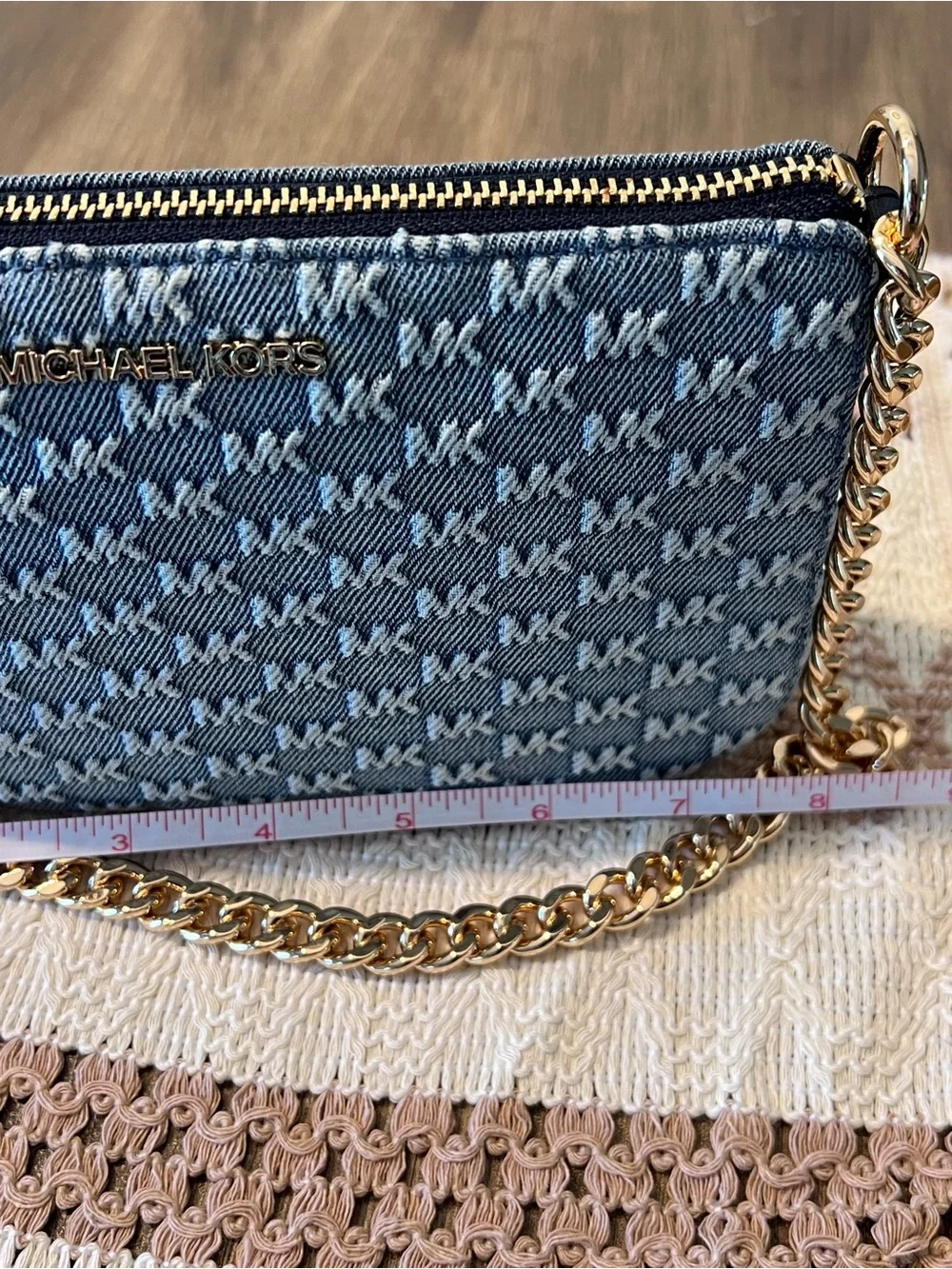 Michael Kors Denim JetSet Demi Pochette Shoulder/Handbag